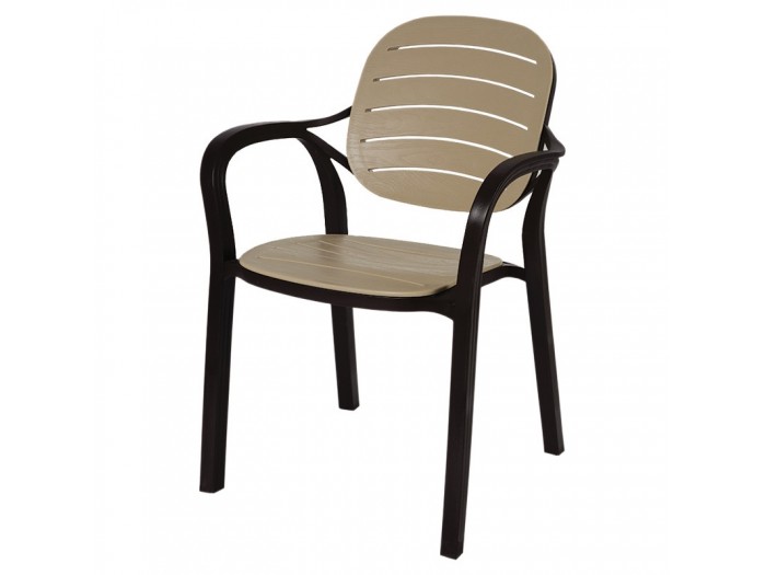 Градински стол РУМБА (кафяво/беж)